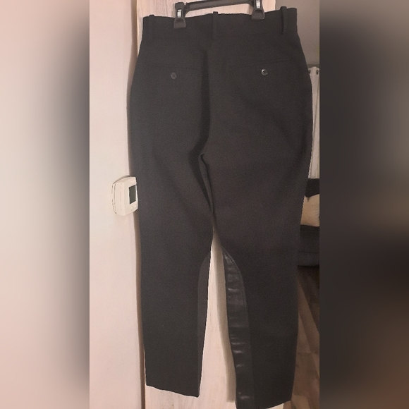 D&G Dolce & Gabbana Black Leather Trim Riding Pants size 42, waist 14" hips 18" - Picture 5 of 16